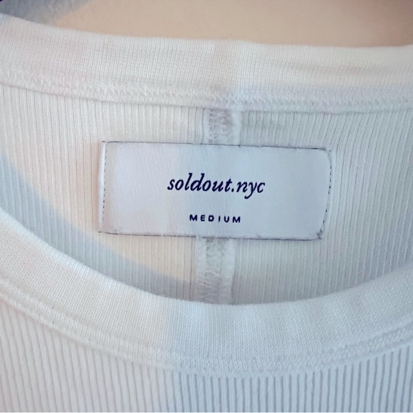 Women's White Ribbed Tank Top - Classic Crewneck - Picture 5 of 6